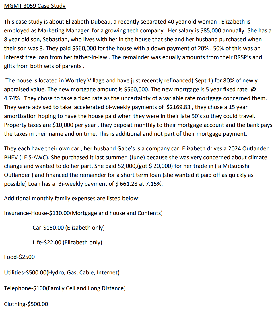 CLIENT PROFILE # 1 MGMT 3059 Case Study This case