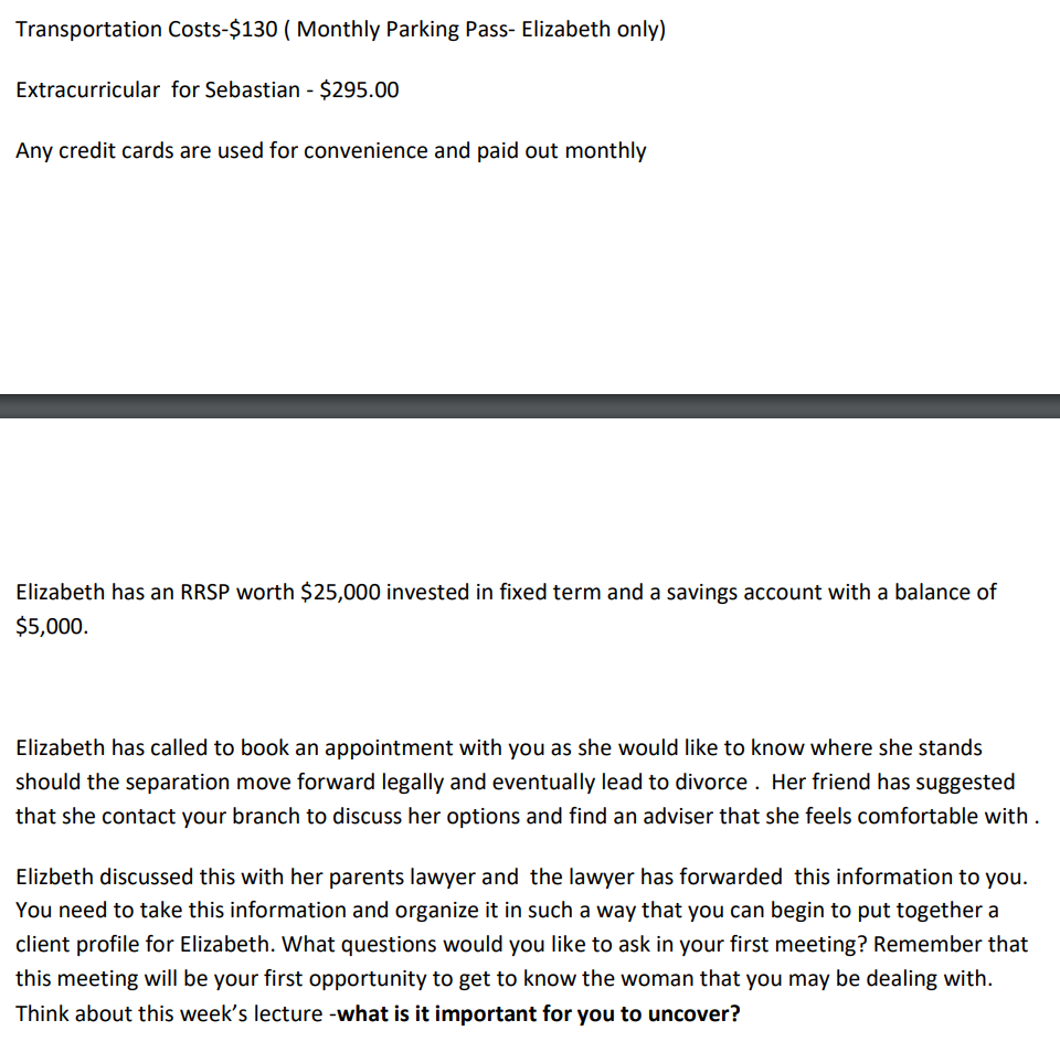 CLIENT PROFILE # 1 MGMT 3059 Case Study This case