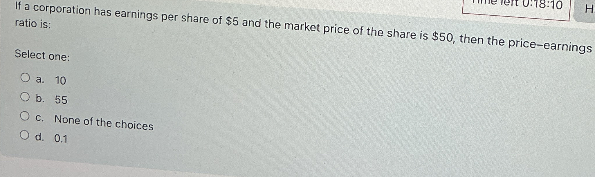 If a corporation has earnings per share of $ 5