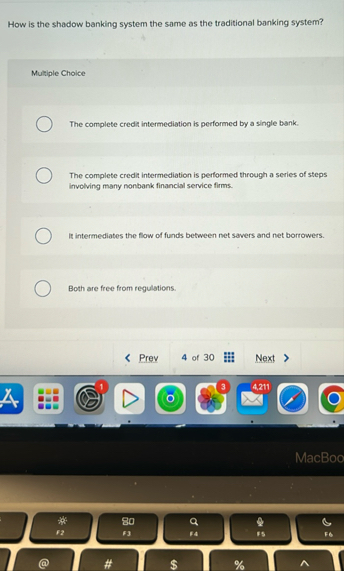 How is the shadow banking system the same as the