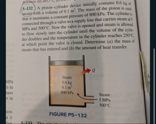 5 - 1 3 2 A piston - cylinder device initially