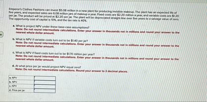 Consider the following information given below: \