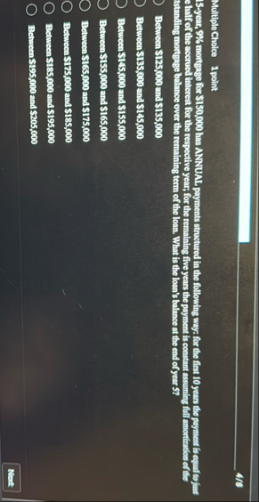 Multiple Choice I point 1 5 - year, 9 % mortgage