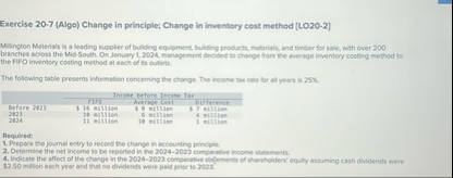 Exercise 2 0 - 7 ( Algo ) Change in principle;