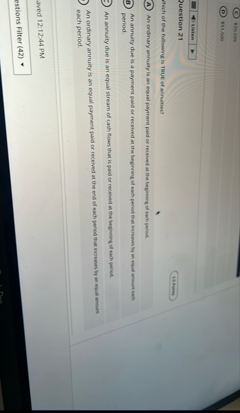 1 2 0 , 5 9 9 5 5 1 , 5 0 0 Listen Question 2 1