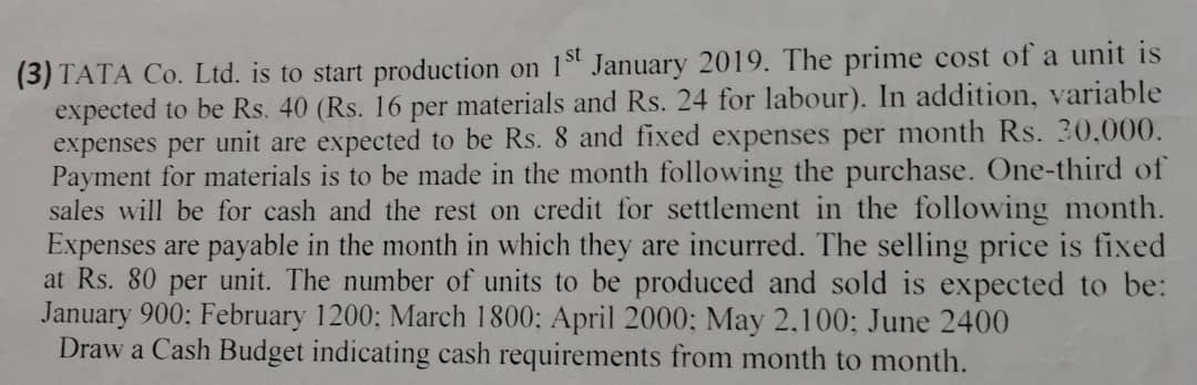 ( 3 ) TATA Co . Ltd . is to start production on \