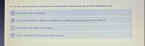 ( O ( 3 ) The requirements for a payment to be