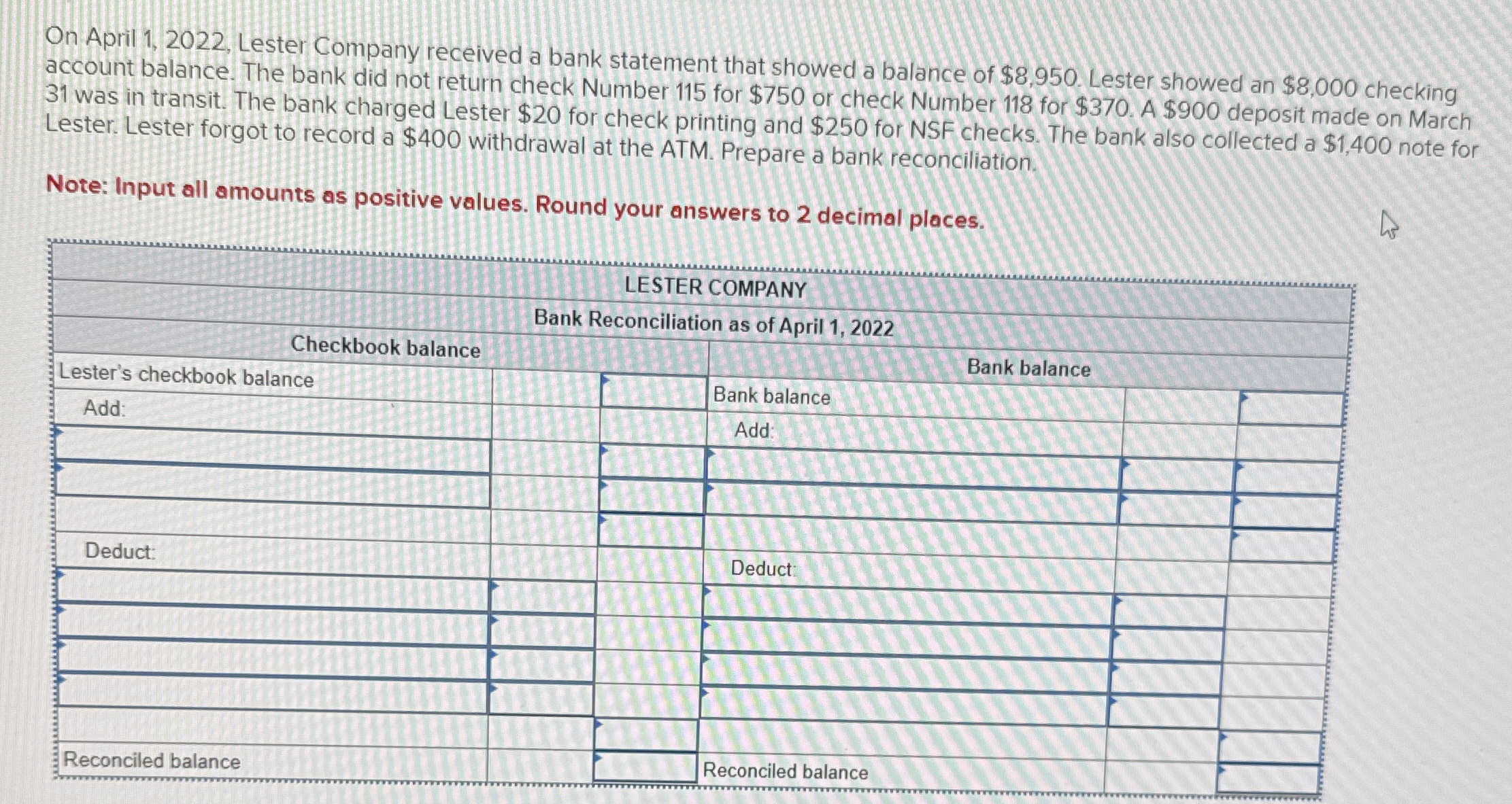 On April 1 , 2 0 2 2 . Lester Company received a