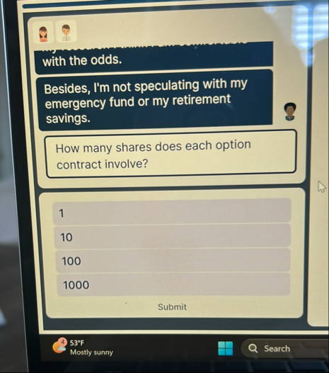 with the odds. Besides, I ' m not speculating