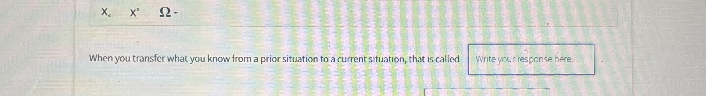 When you transfer what you know from a prior