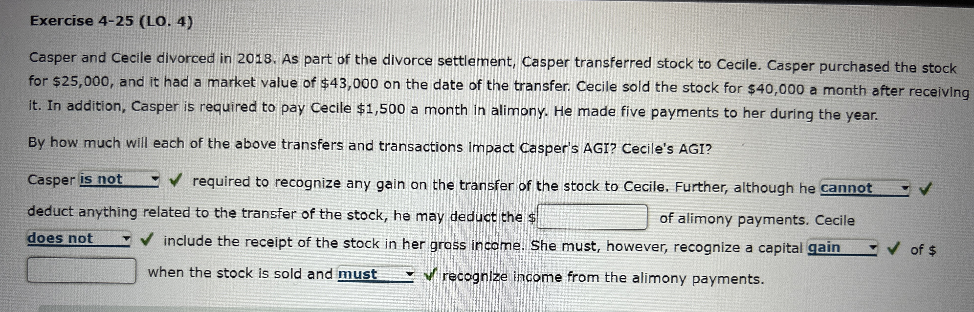 Exercise 4 - 2 5 ( LO . 4 ) Casper and Cecile