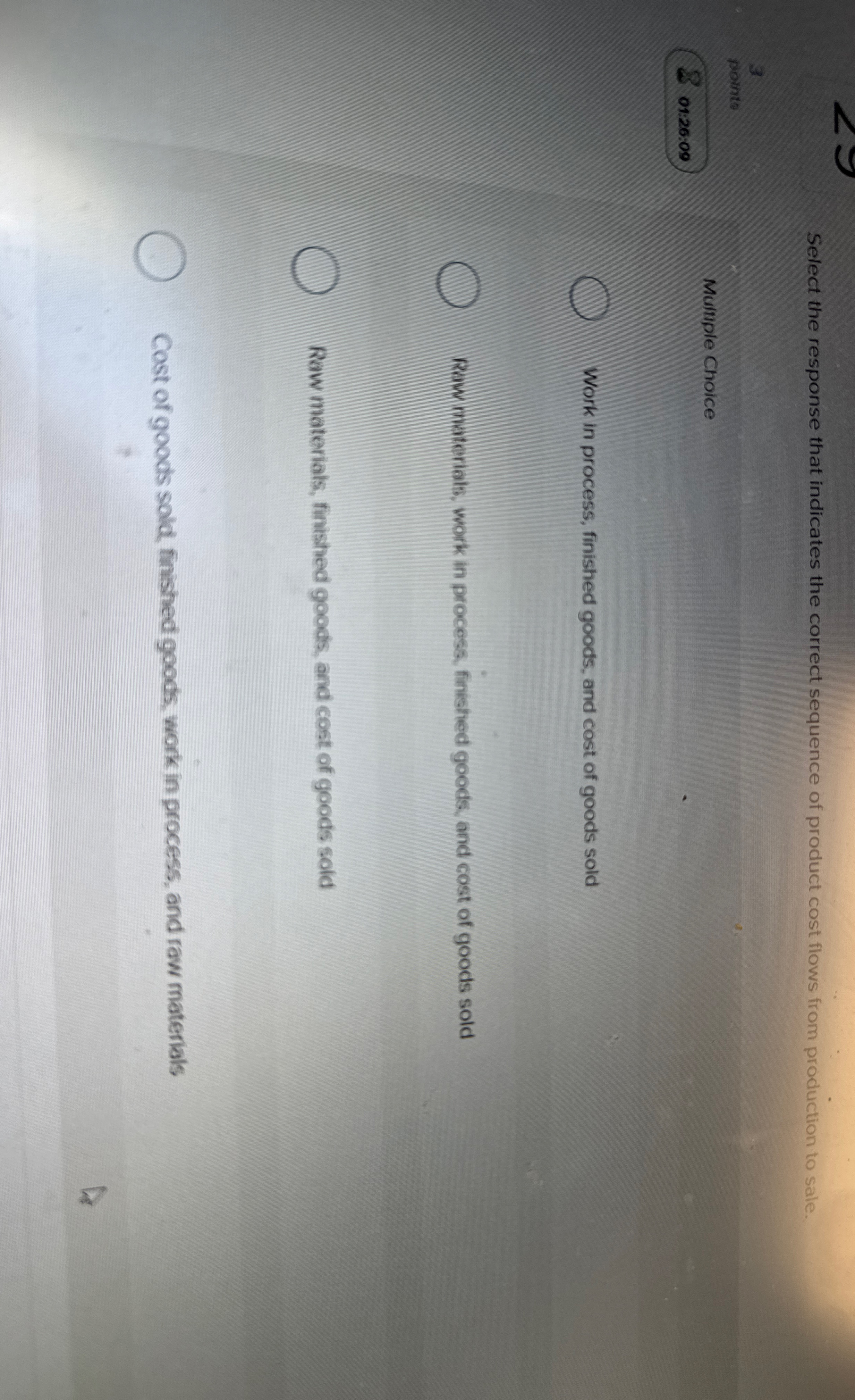 Select the response that indicates the correct