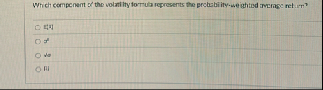 Which component of the volatility formula