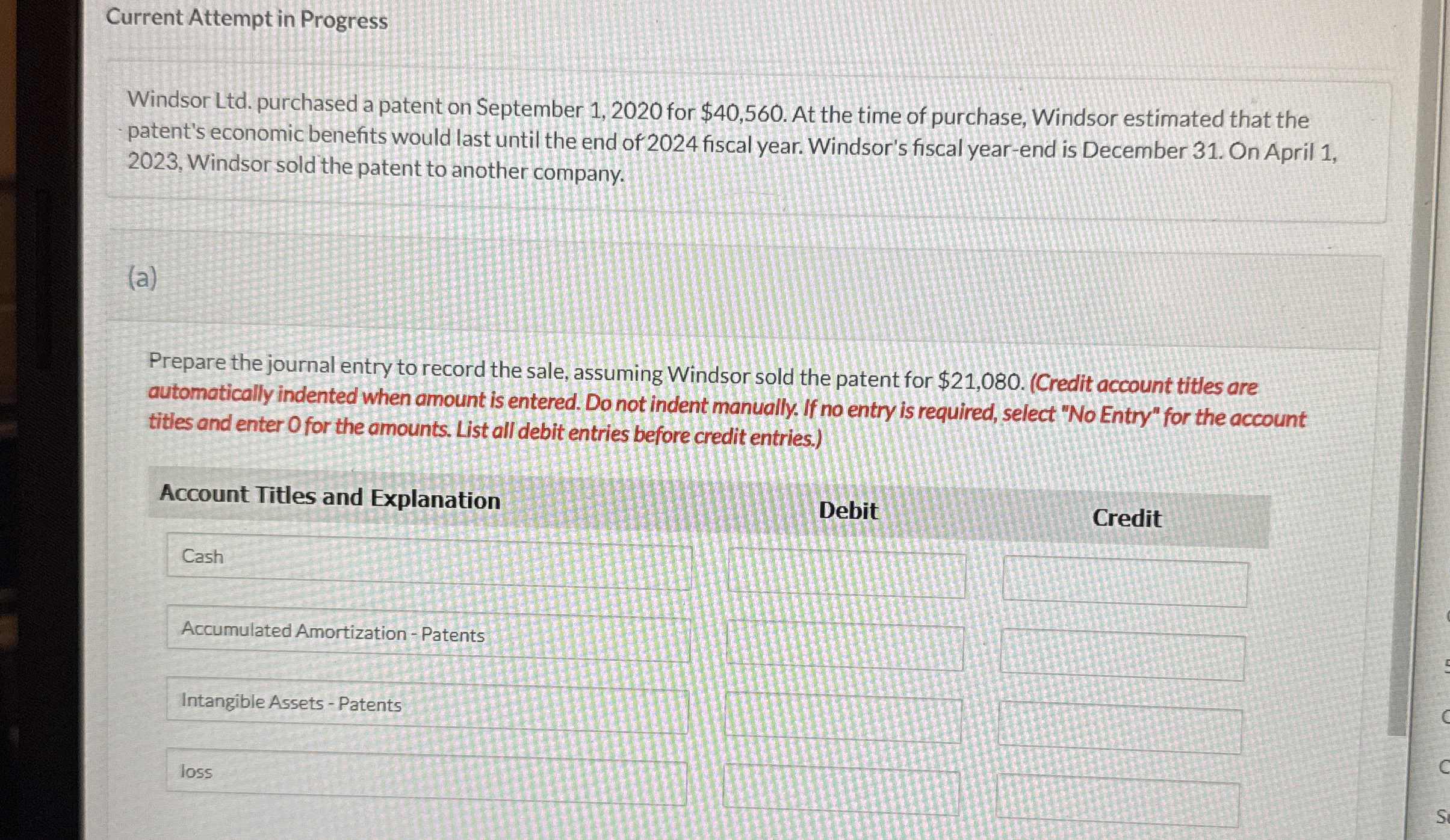 Current Attempt in Progress Windsor Ltd .