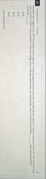 2 5 Multiple Choice 1 . 5 points Consider the