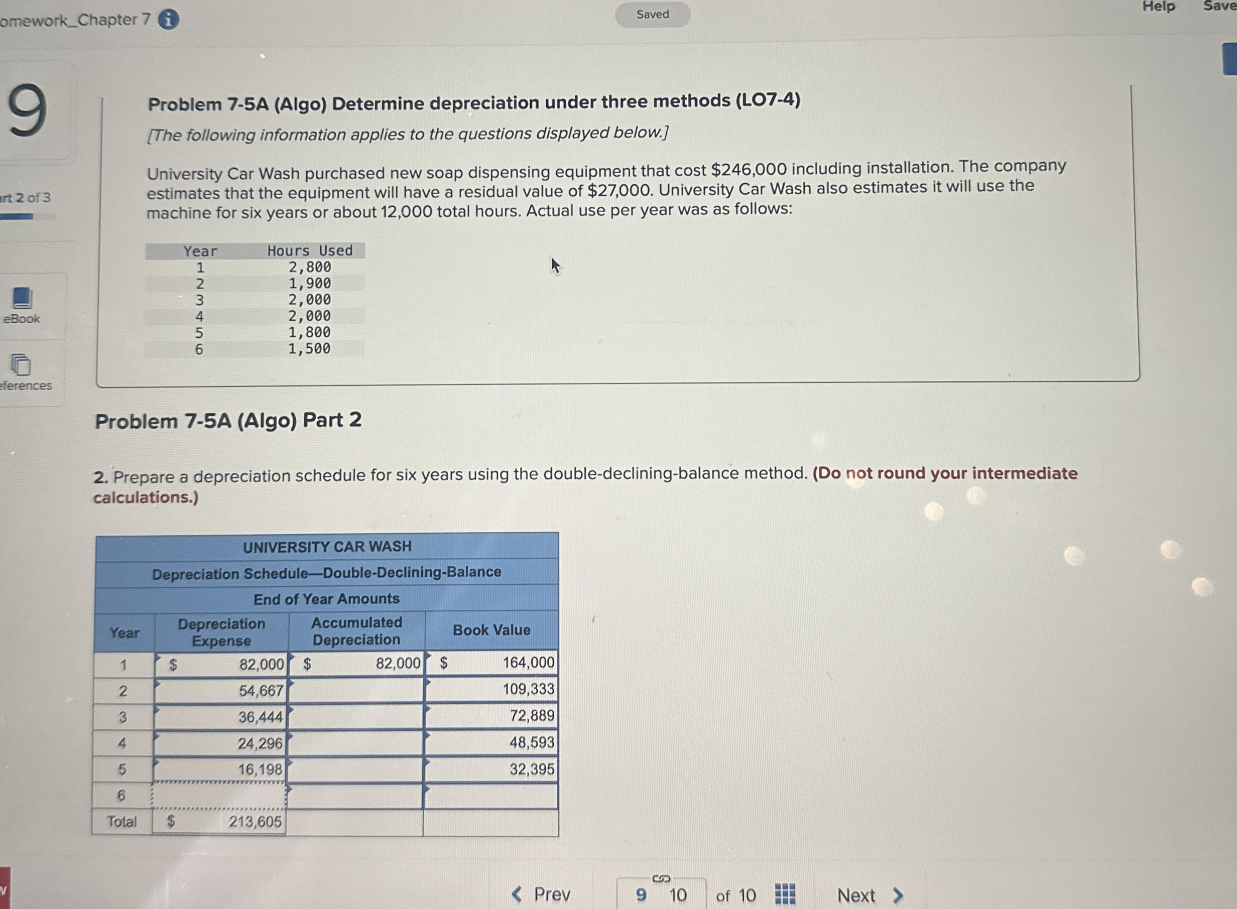 omework _ Chapter 7 i Help Save Problem 7 - 5 A (