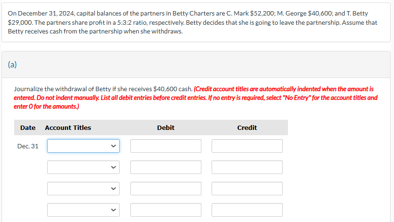 On December 3 1 , 2 0 2 4 , capital balances of