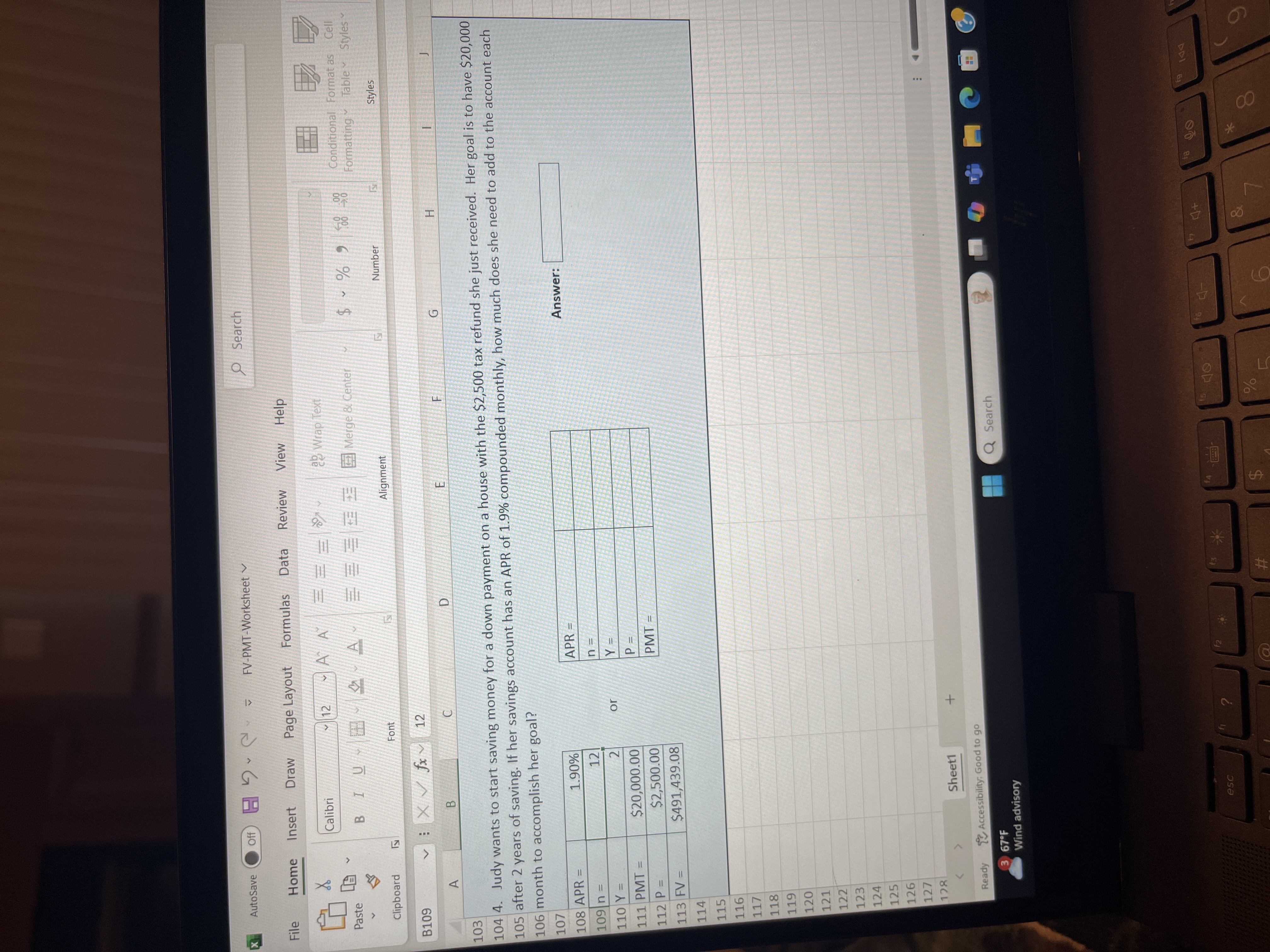 X AutoSave off H FV-PMT-Worksheet Search File