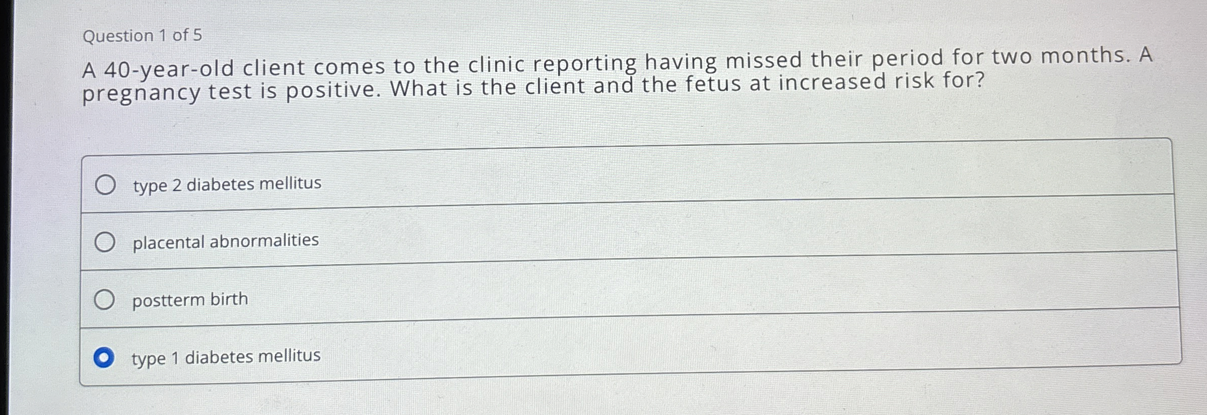 A 4 0 - year - old client comes to the clinic