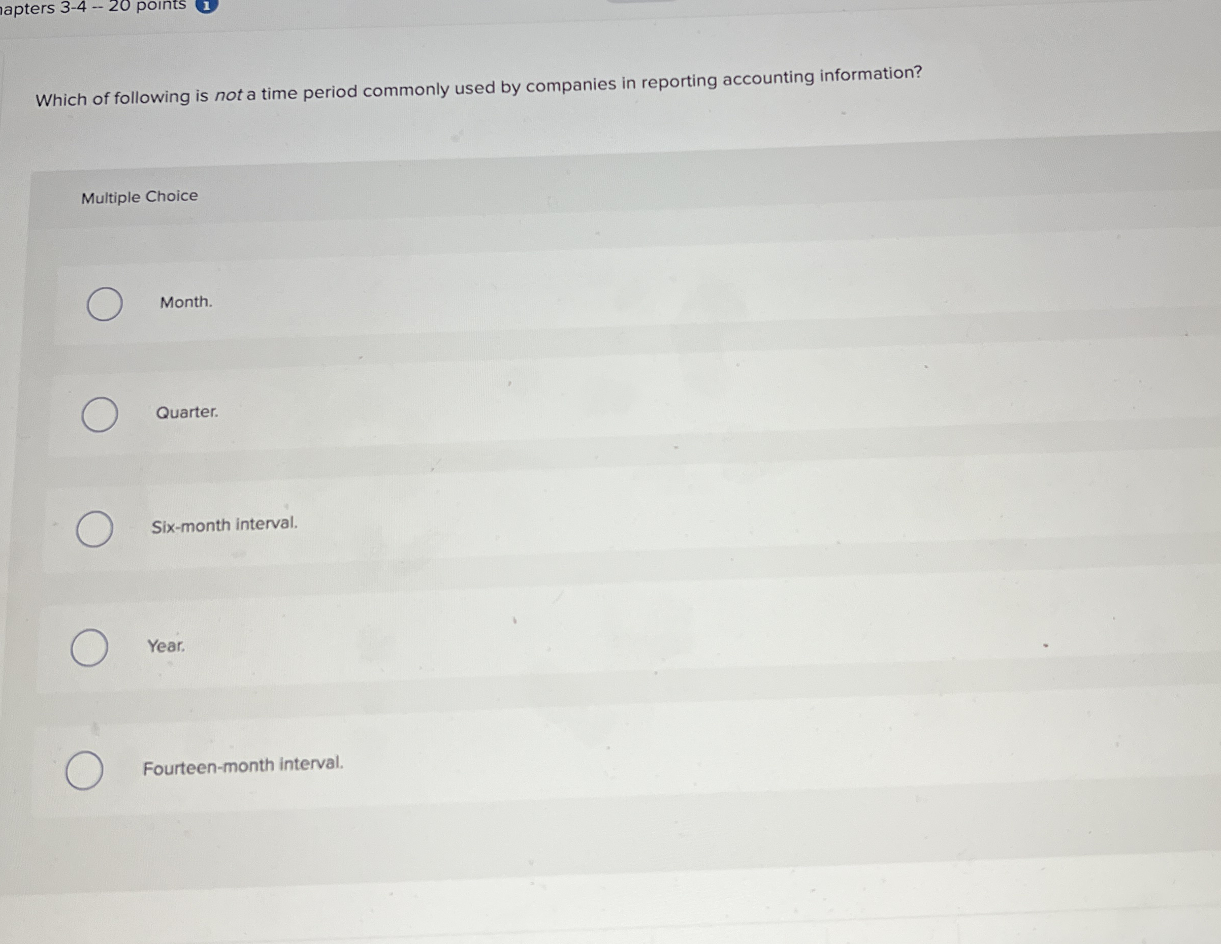 apters 3 - 4 - - 2 0 points Which of following is