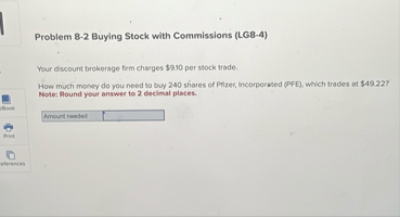 Problem 8 - 2 Buying Stock with Commissions ( LG