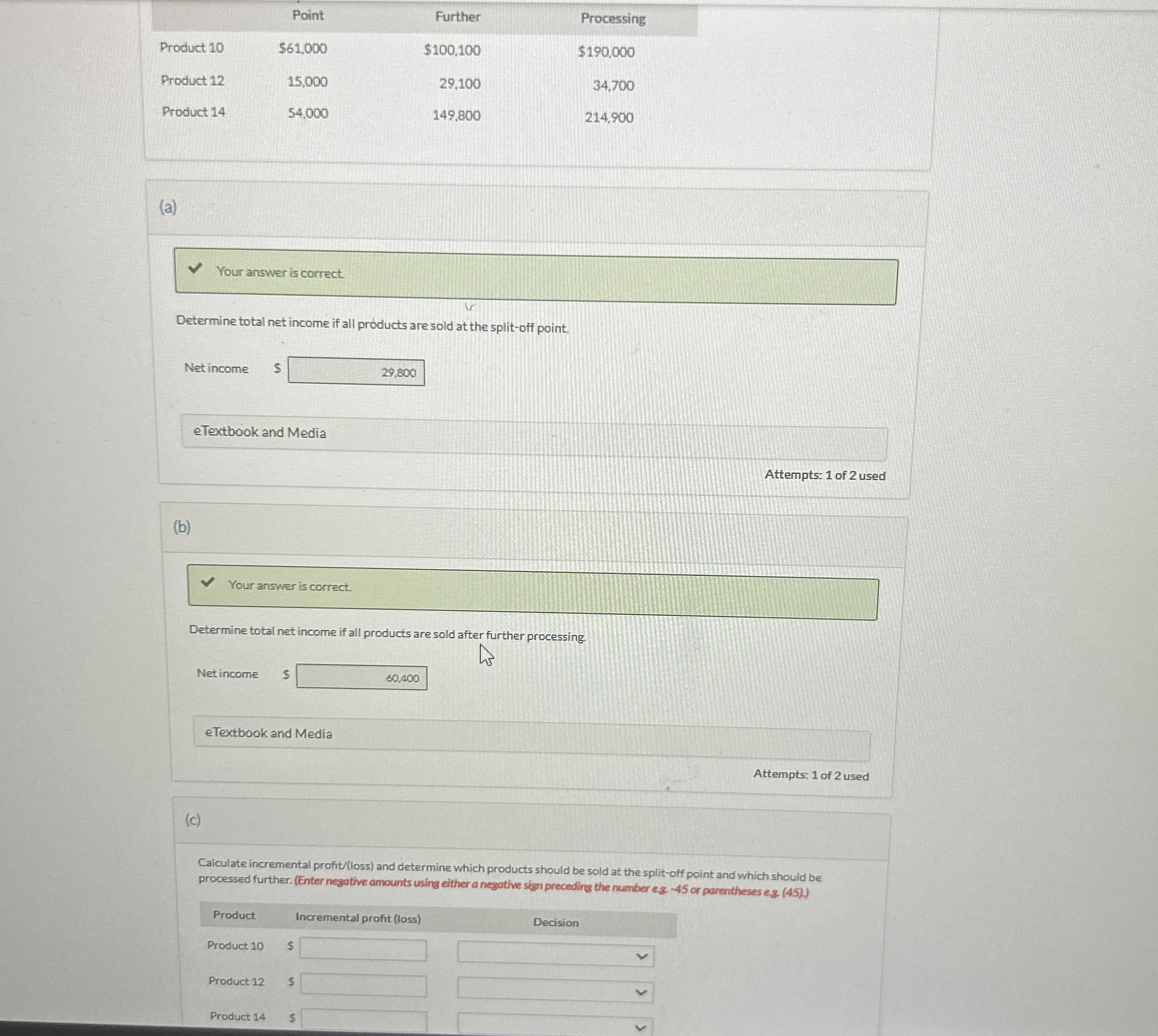 \ table [ [ , Point,Further,Processing ] , [