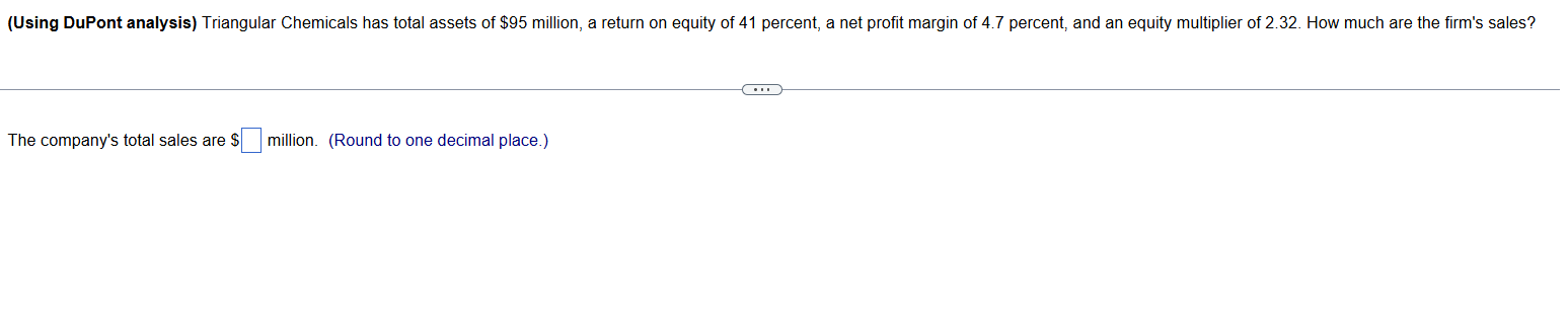 ( Using DuPont analysis ) Triangular Chemicals