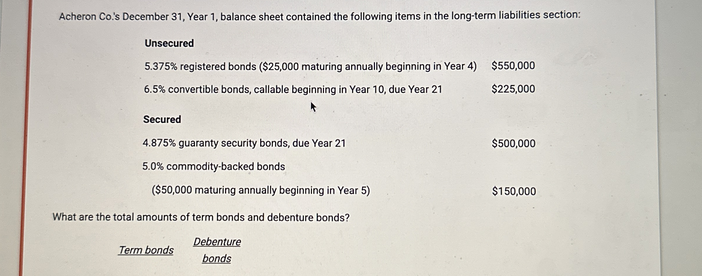 Acheron Co . ' s December 3 1 , Year 1 , balance