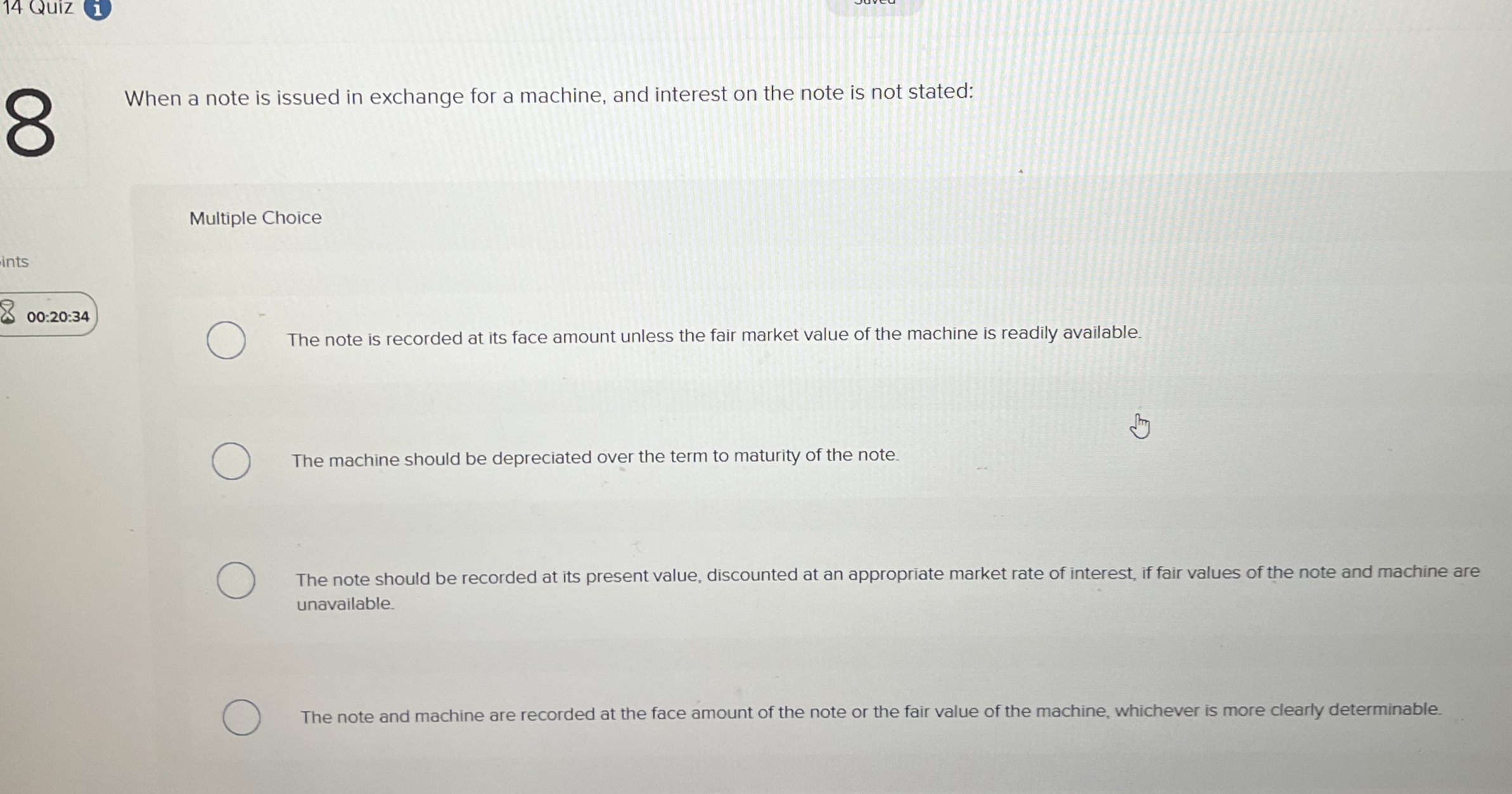 When a note is issued in exchange for a machine,