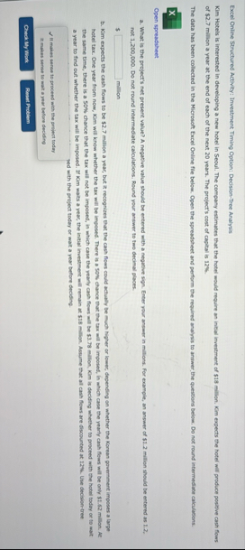 Excel Online Structured Activity; Investment