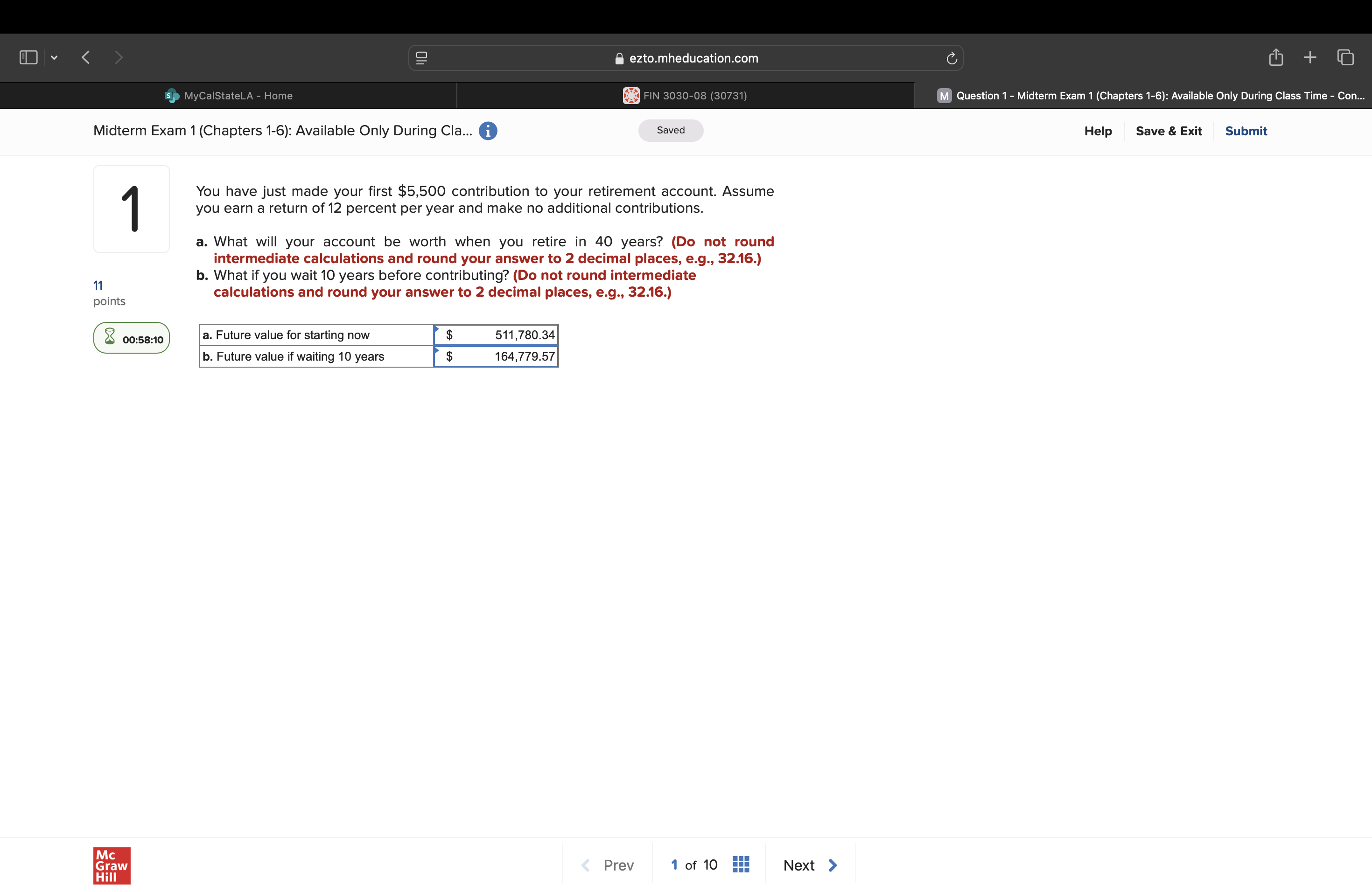 @ ezto.mheducation.com i} oe i rout) ) Question 1