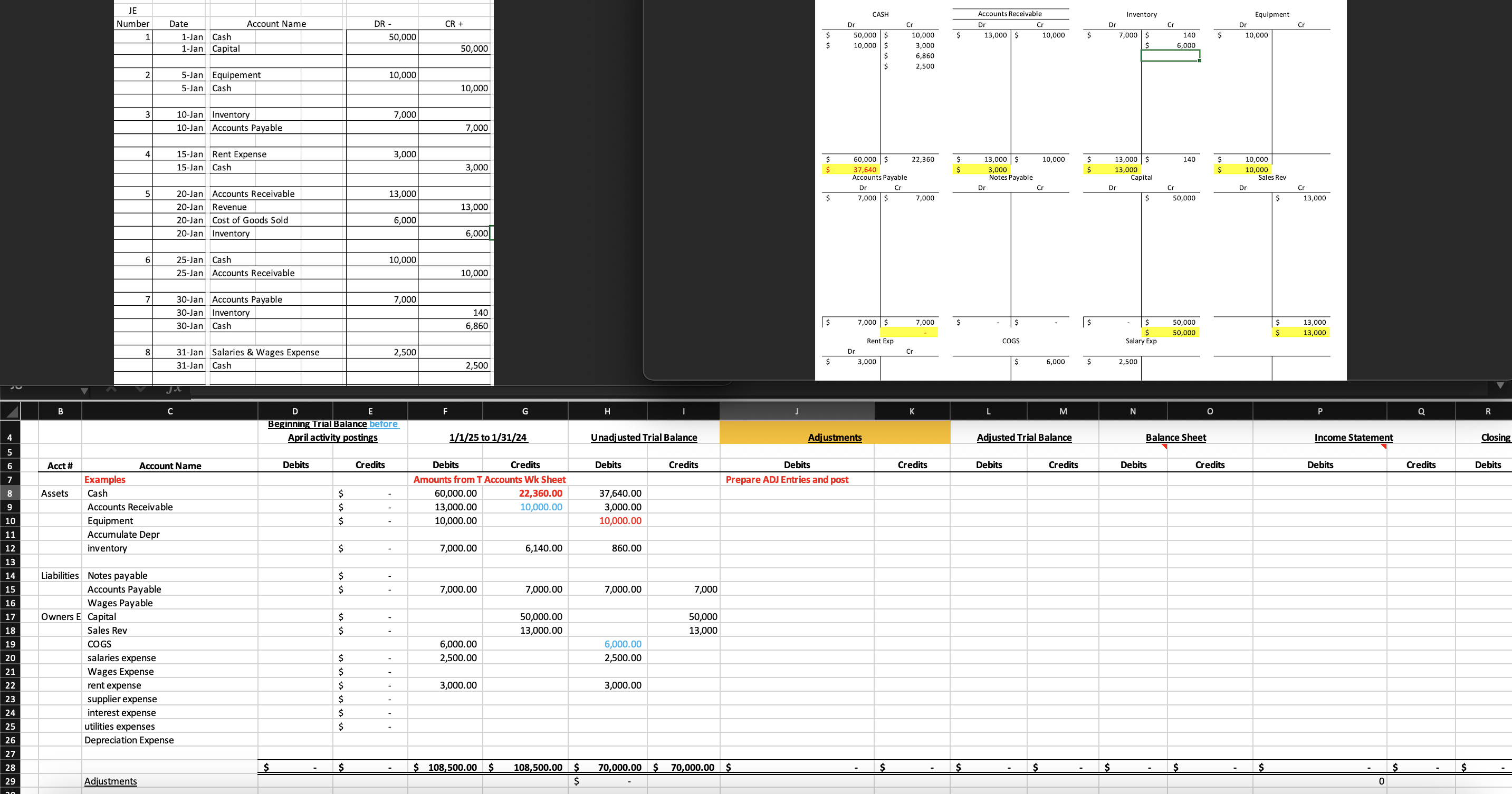 Part 2 : Adjusting Entries ( 3 0 % ) At the end