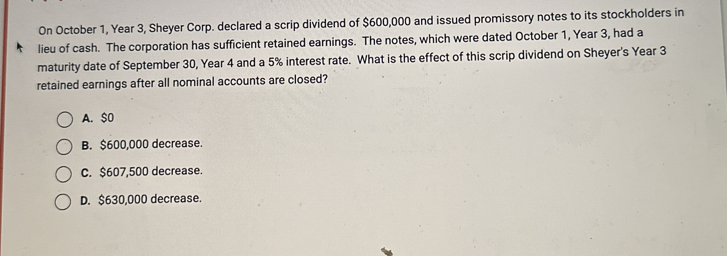 On October 1 , Year 3 , Sheyer Corp. declared a