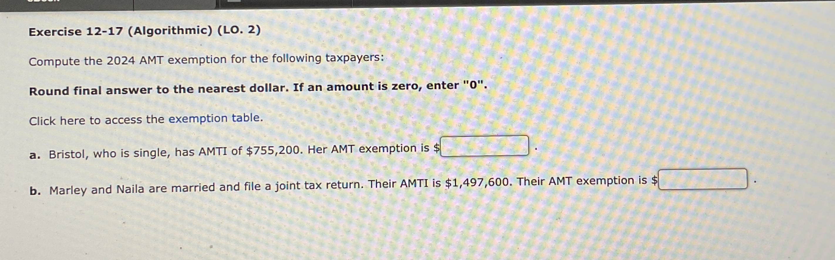 Exercise 1 2 - 1 7 ( Algorithmic ) ( LO . 2 )