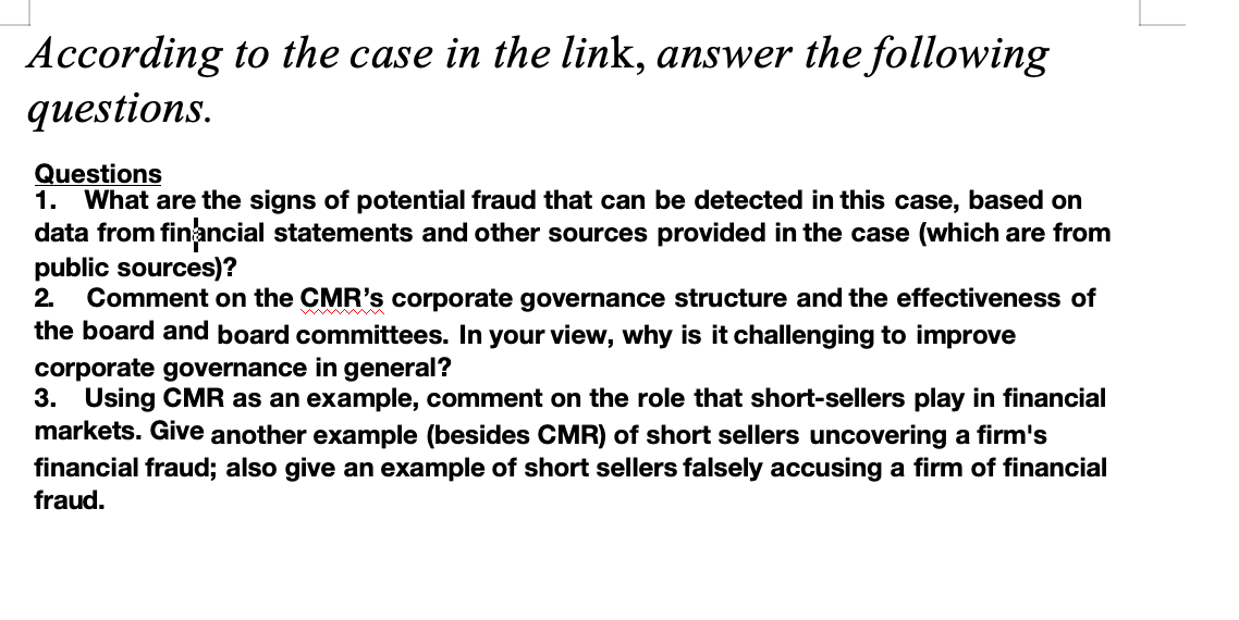 According to the case in the link, answer the