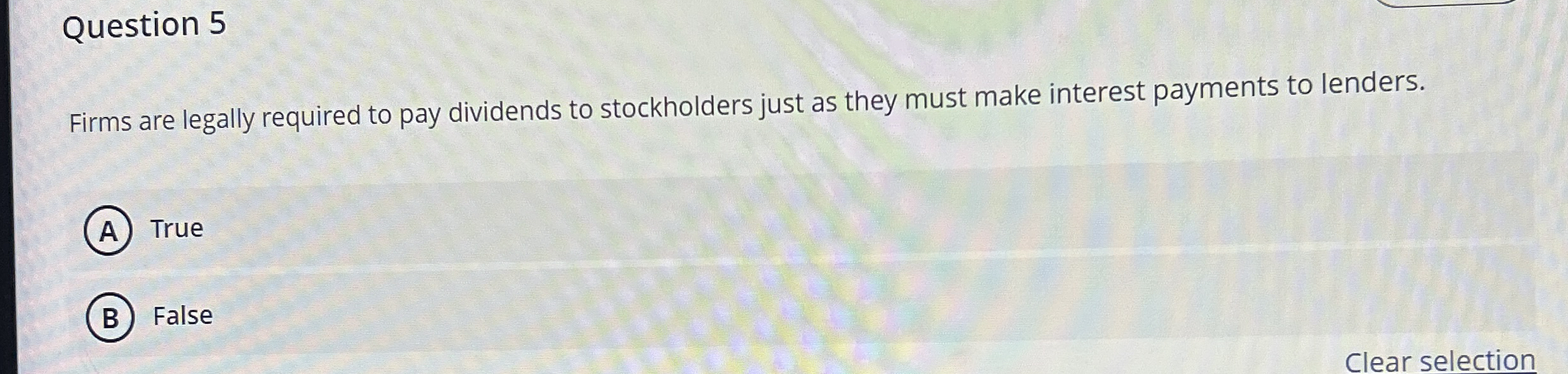 Question 5 Firms are legally required to pay