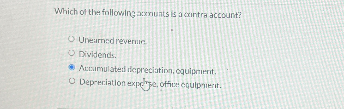 Which of the following accounts is a contra