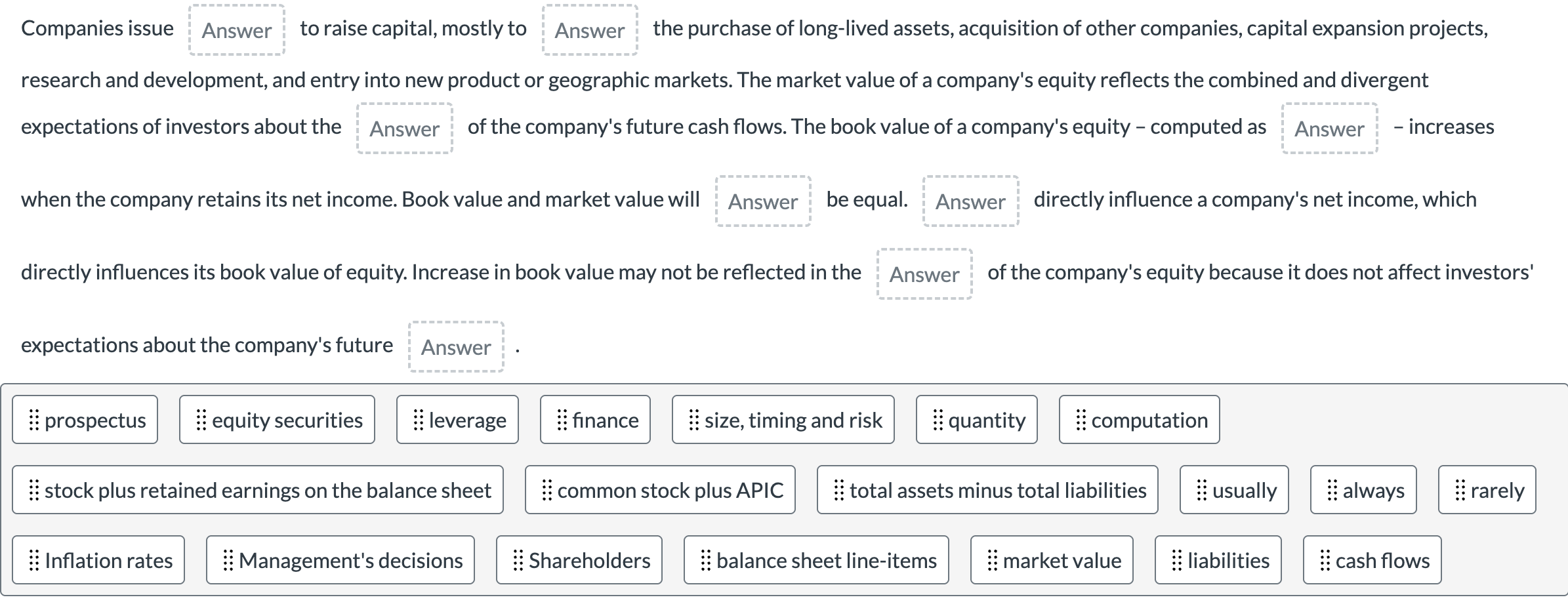 The options are in the bottom ( It ' s a fill in