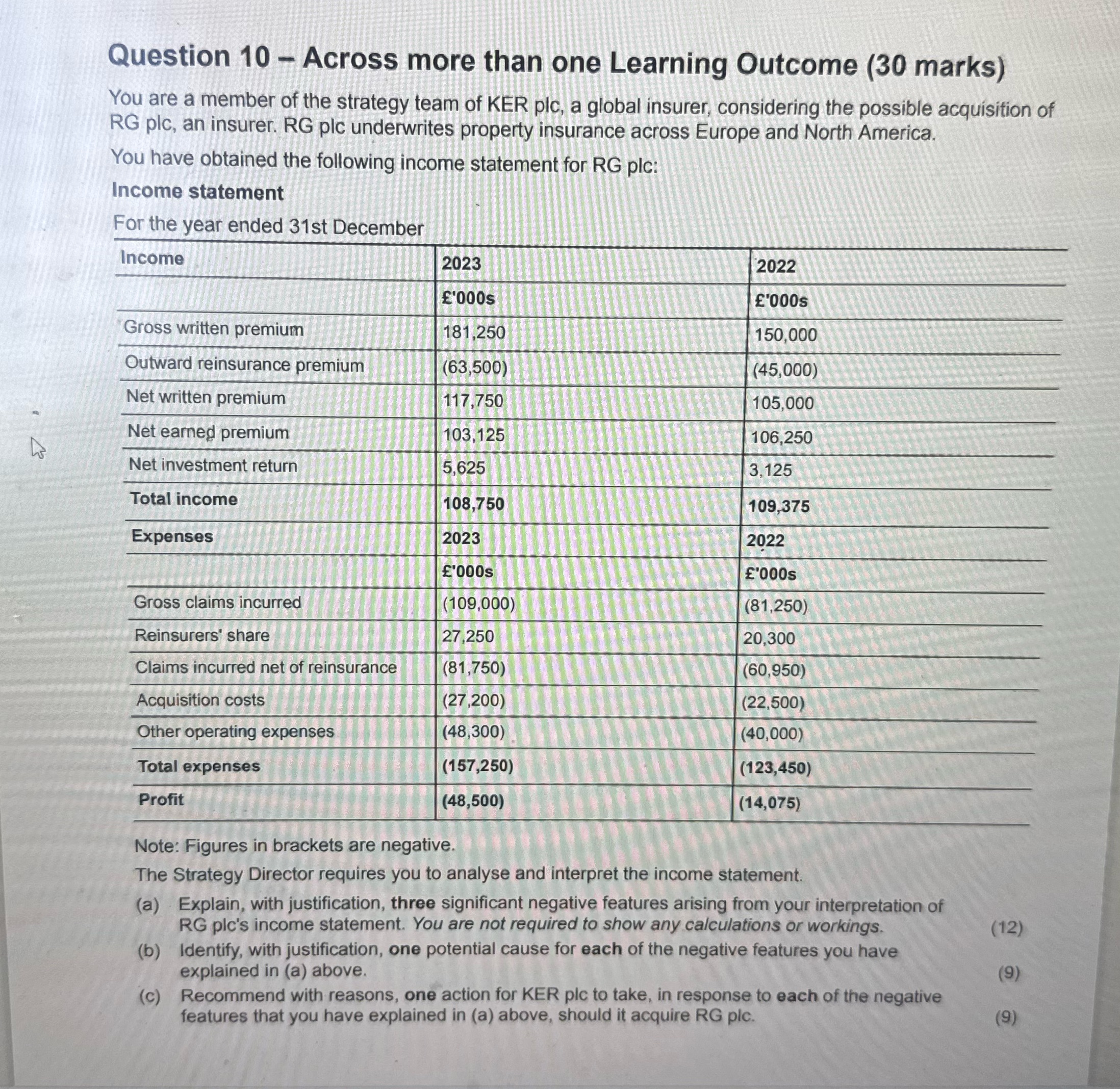 Question 10 - Across more than one Learning