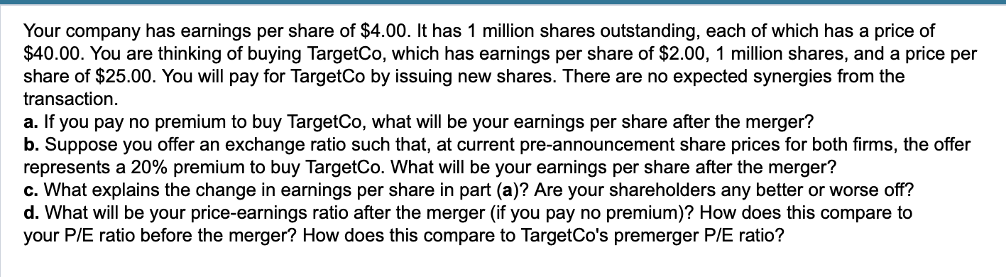 Question content area top Part 1 Your company has