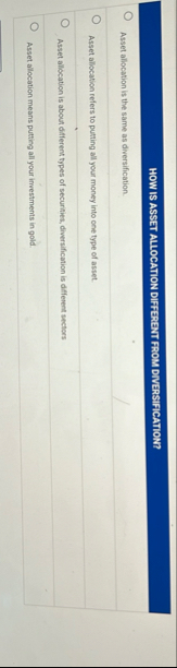 HOW IS ASSET ALLOCATION DIFFERENT FROM