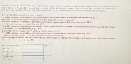 We are evaluating a project that conts $ 6 7 0 7
