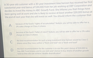 A 3 0 - year old customer with a 3 0 - year