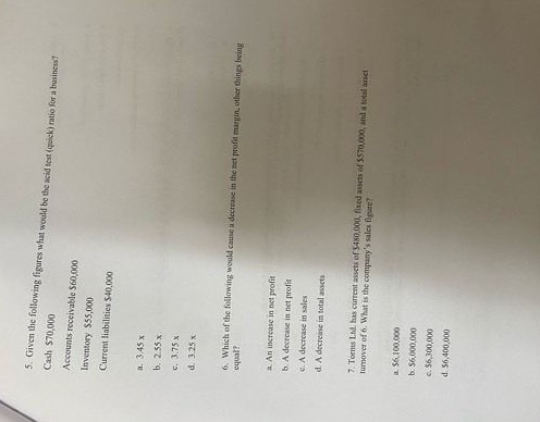 5. Given the following figures what would be the