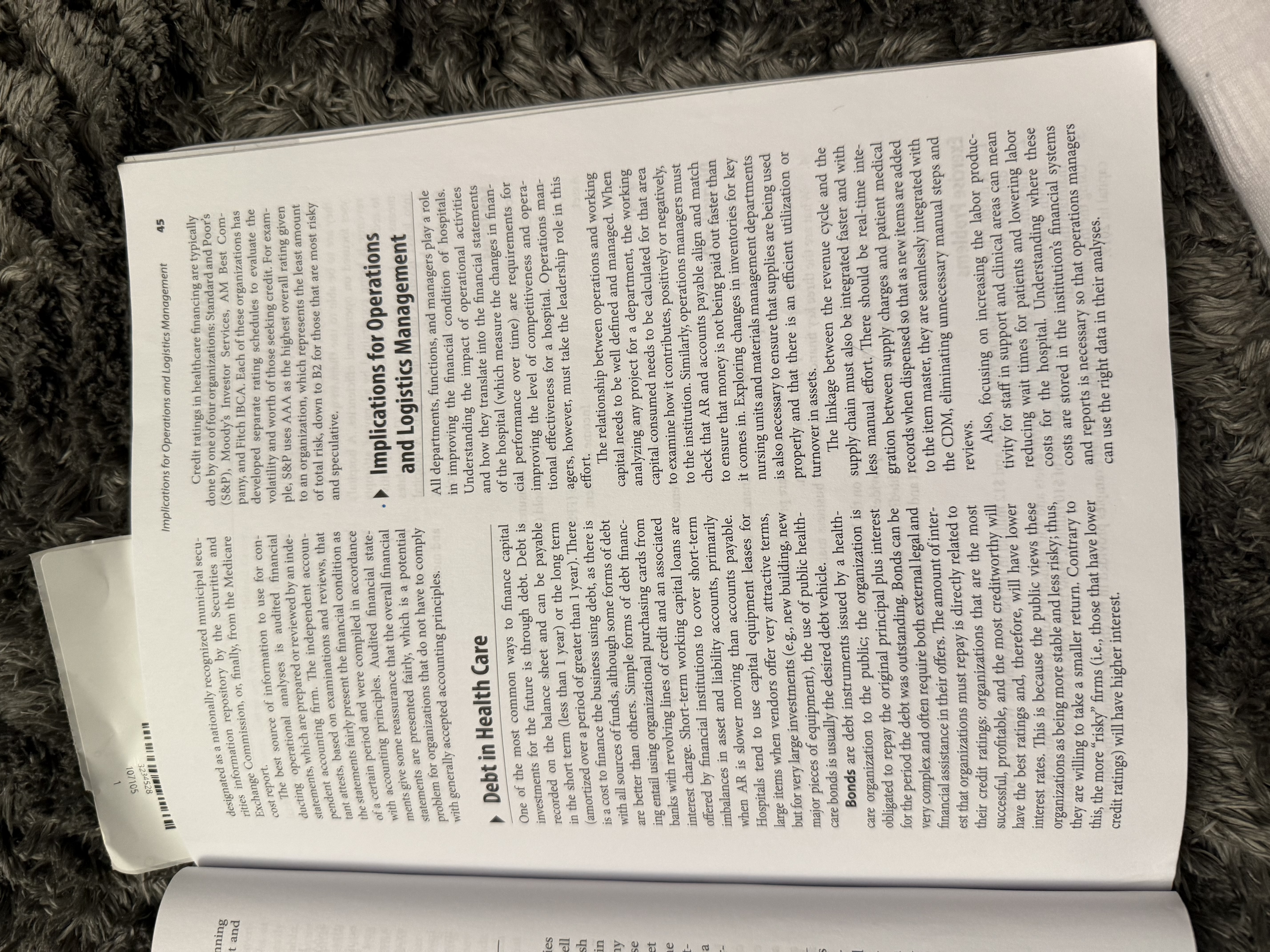 Based on Chapter 3 "Operational Finance",