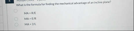 What is the formula for finding the mechanical