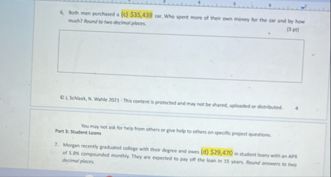 Write complete sentences that identily which