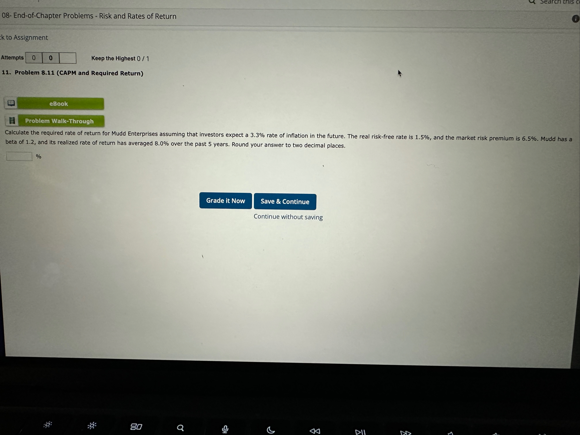 0 8 - End - of - Chapter Problems - Risk and