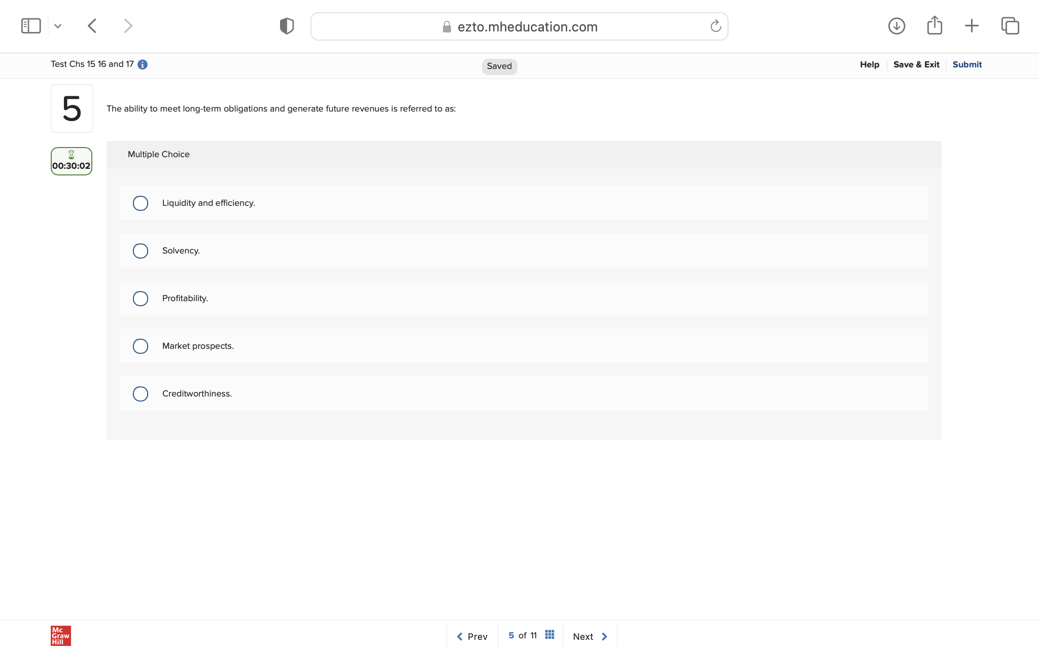 v ezto.mheducation.com + Test Chs 15 16 and 17