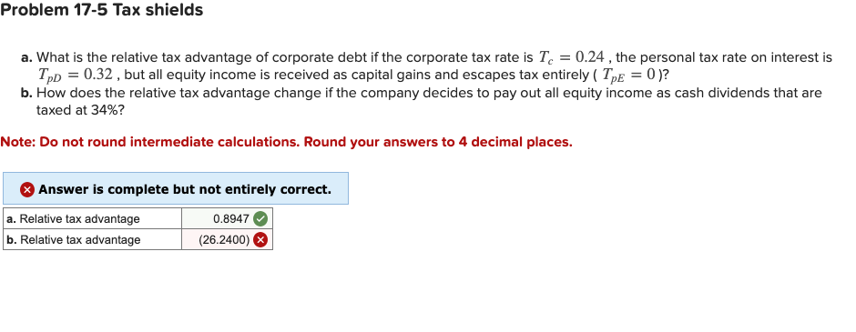 Problem 1 7 - 5 Tax shields a . What is the